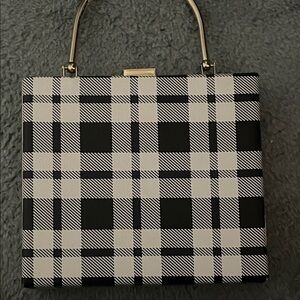 Stylish Black and White Checkered Women's Bag